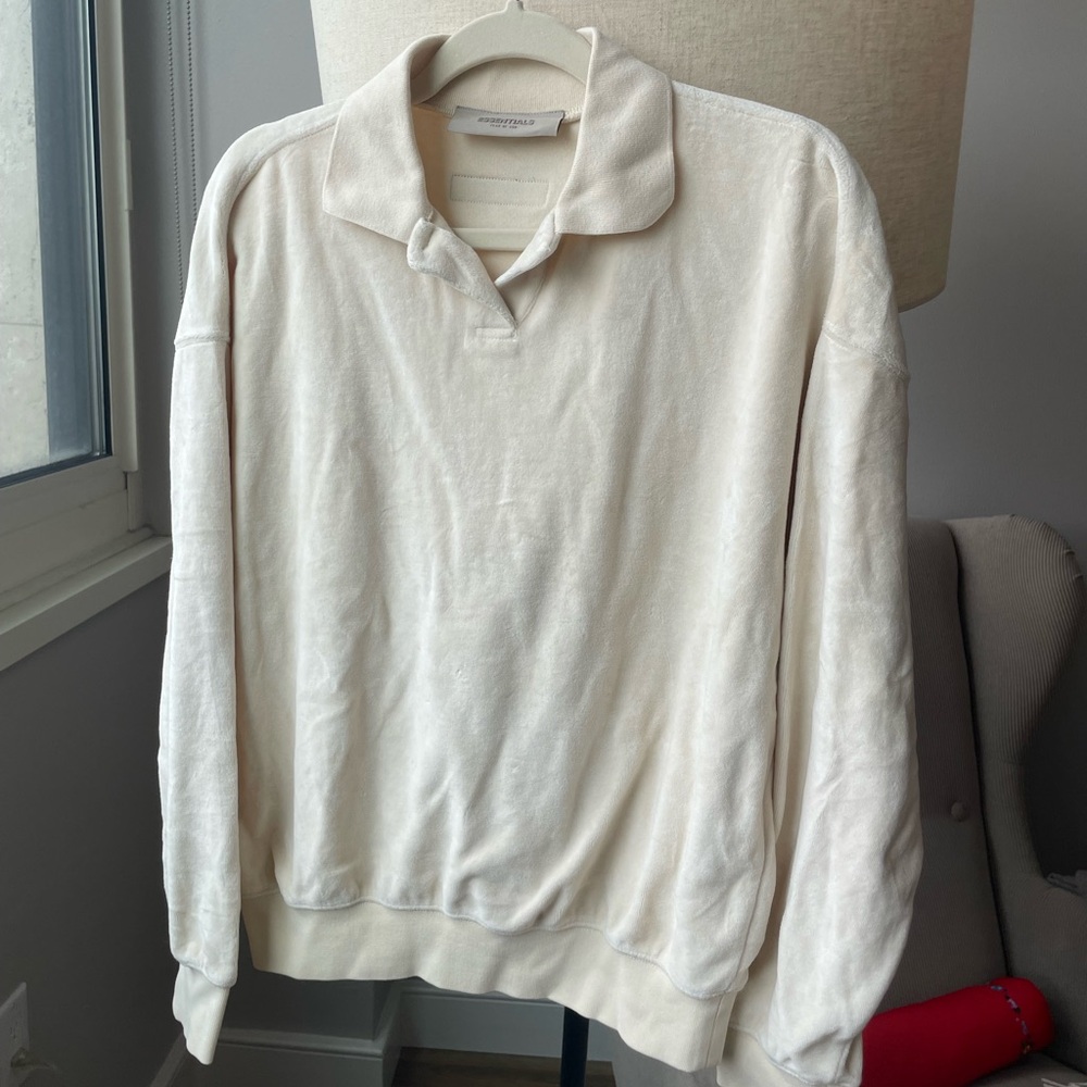 Essentials Fear of God Velour Long Sleeve Polo